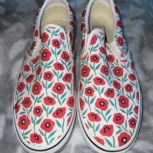 Red Floral Vans